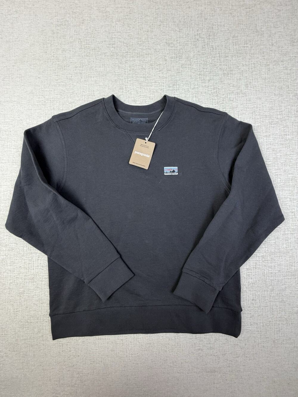 NWT Patagonia Daily Crewneck Sweatshirt Unisex S Ink Black Organic Cotton